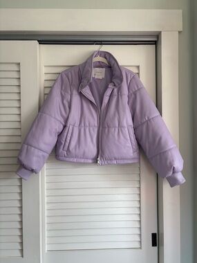 Anthropologie Lilac Faux Leather Jacket